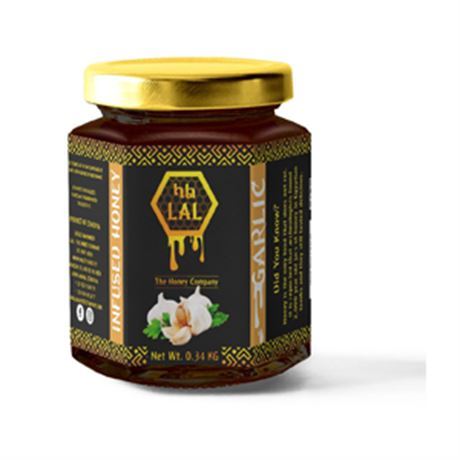 ላል ማር ነጭ ሽንኩርት የተቀላቀለ 0.34ኪግ /LAL honey Infused Garlic with glass