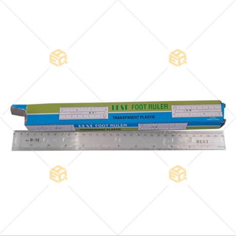 Ruler, Transparent Plastic  30cm