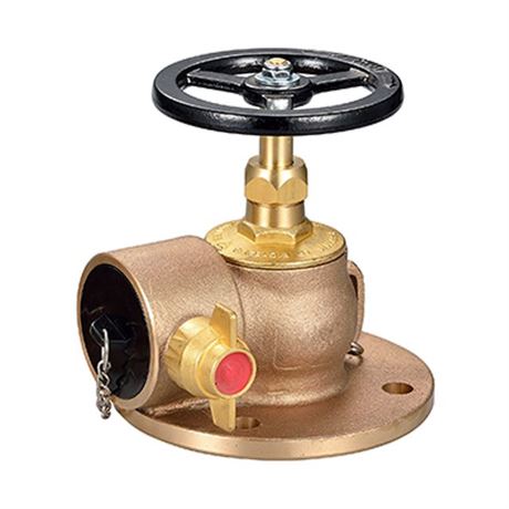 Brass Firehose Angle Valve BS 5041/1 DN65mm with flange