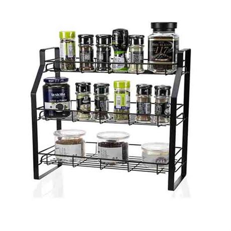 3-Tier Metal Spice Organizer Standing Rack