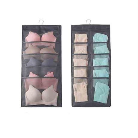 Double sided hanging storage bag / Hanging closet organizer